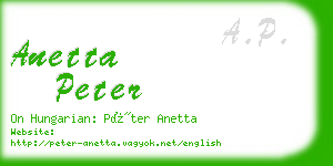anetta peter business card